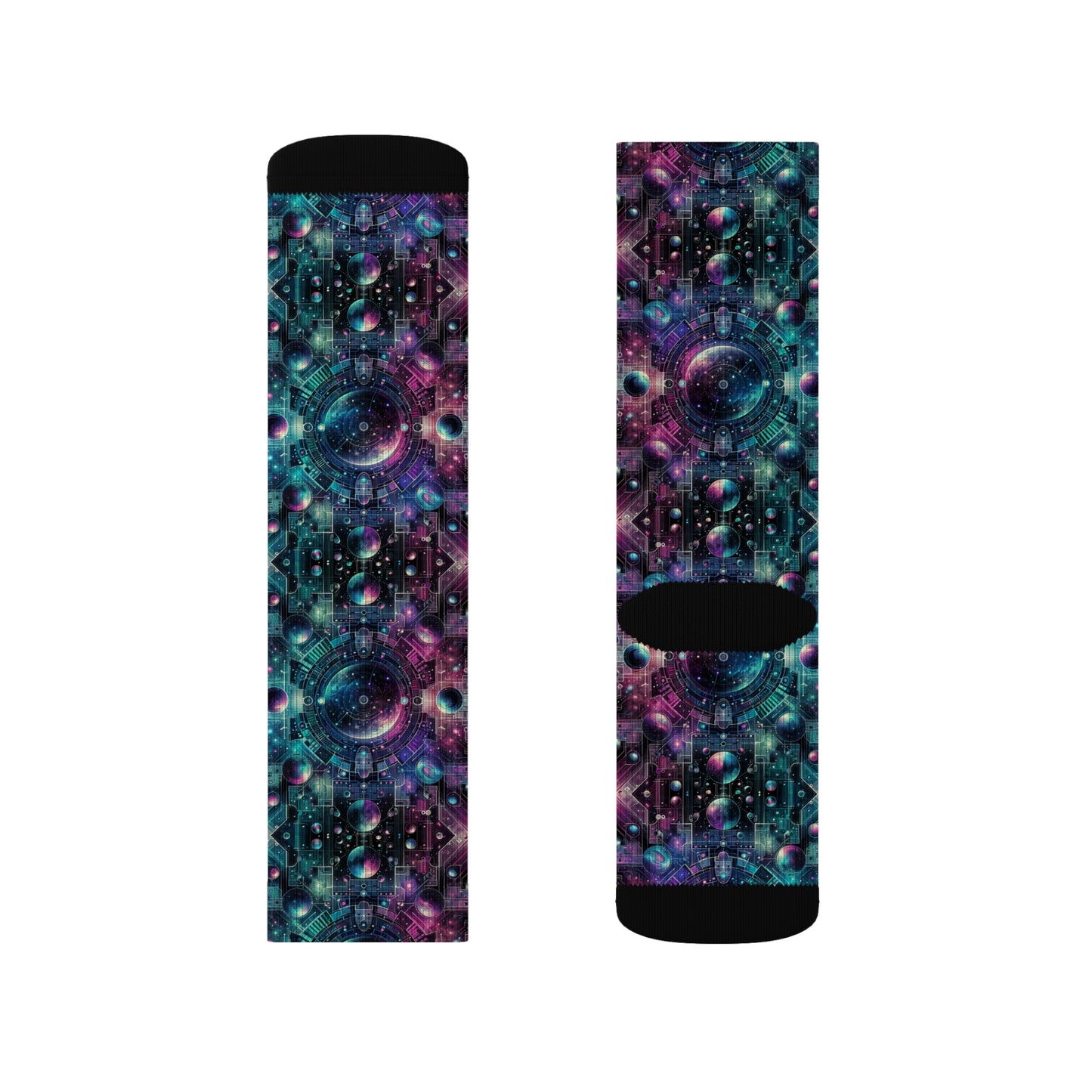 Galactic Hues Tech-Forward Cosmic Fusion Sublimation Socks - 8404 Design-59