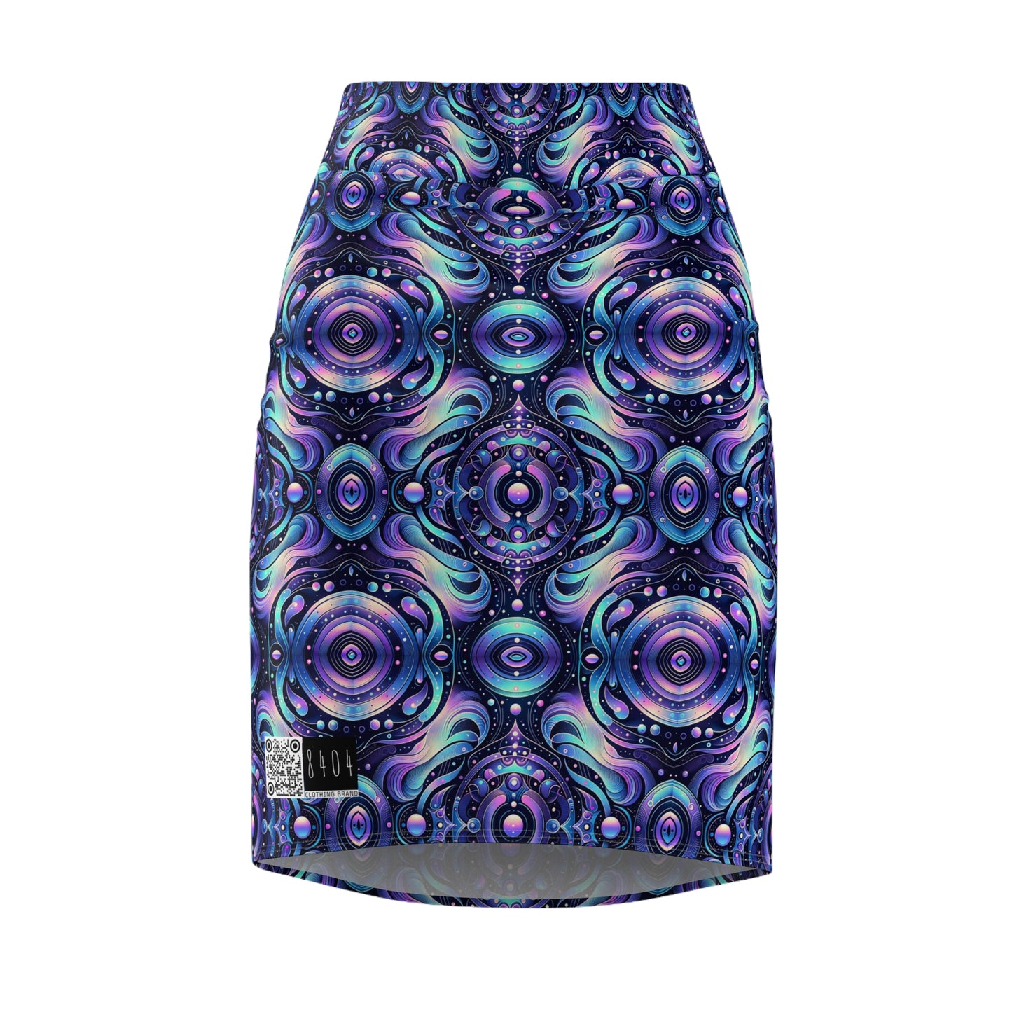 Iridescent Tech Fusion Tech-Forward Streetwear Women's Pencil Skirt - 8404 Design-62