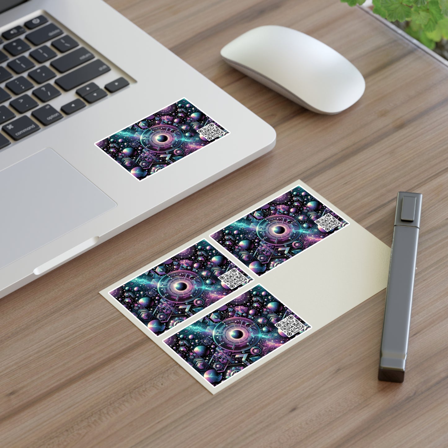 Galactic Hues Tech-Forward Cosmic Fusion Sticker Sheets - 8404 Design-56