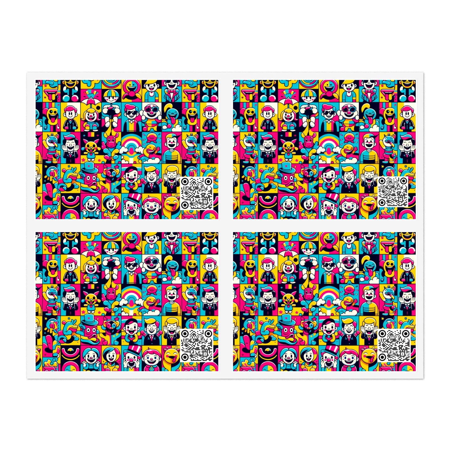 Neon Pop Playful Pop Culture Mashup Sticker Sheets - 8404 Design-60