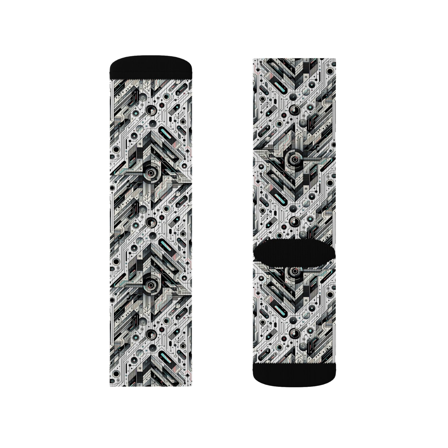 Tech-Infused Streetwear Tech-Forward Minimalism Sublimation Socks - 8404 Design-51