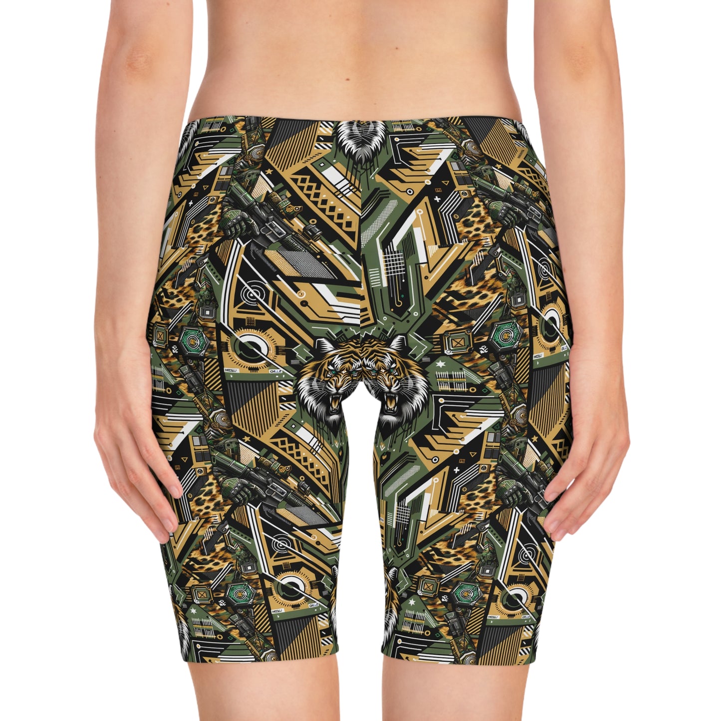 Neo-Camo Fusion Tech-Forward Streetwear Women's Bike Shorts - 8404 Design-58