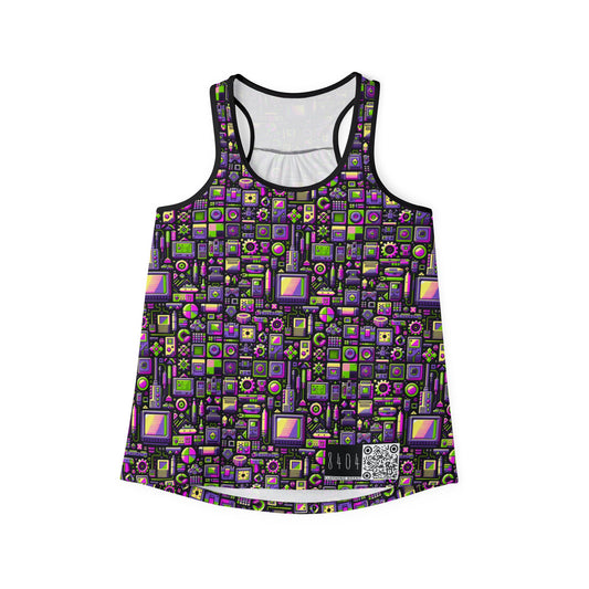 Digital Nostalgia Remix Modern Vintage Fusion Women's Tank Top - 8404 Design-67