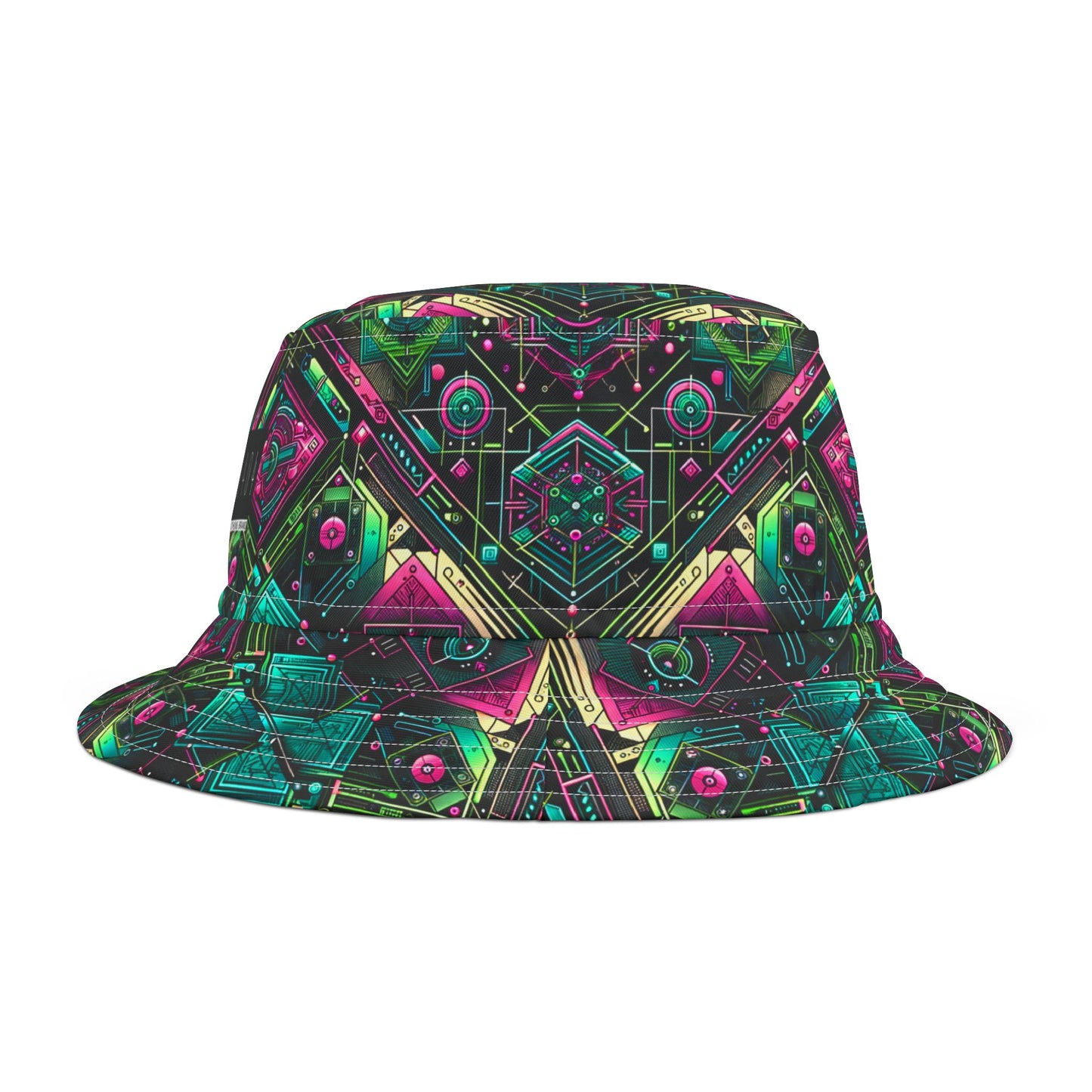 Tech-Infused Graphics Tech-Forward Streetwear Bucket Hat - 8404 Design-45