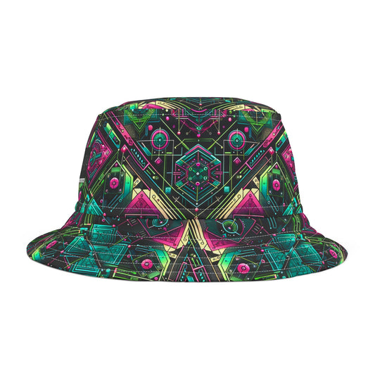 Tech-Infused Graphics Tech-Forward Streetwear Bucket Hat - 8404 Design-45