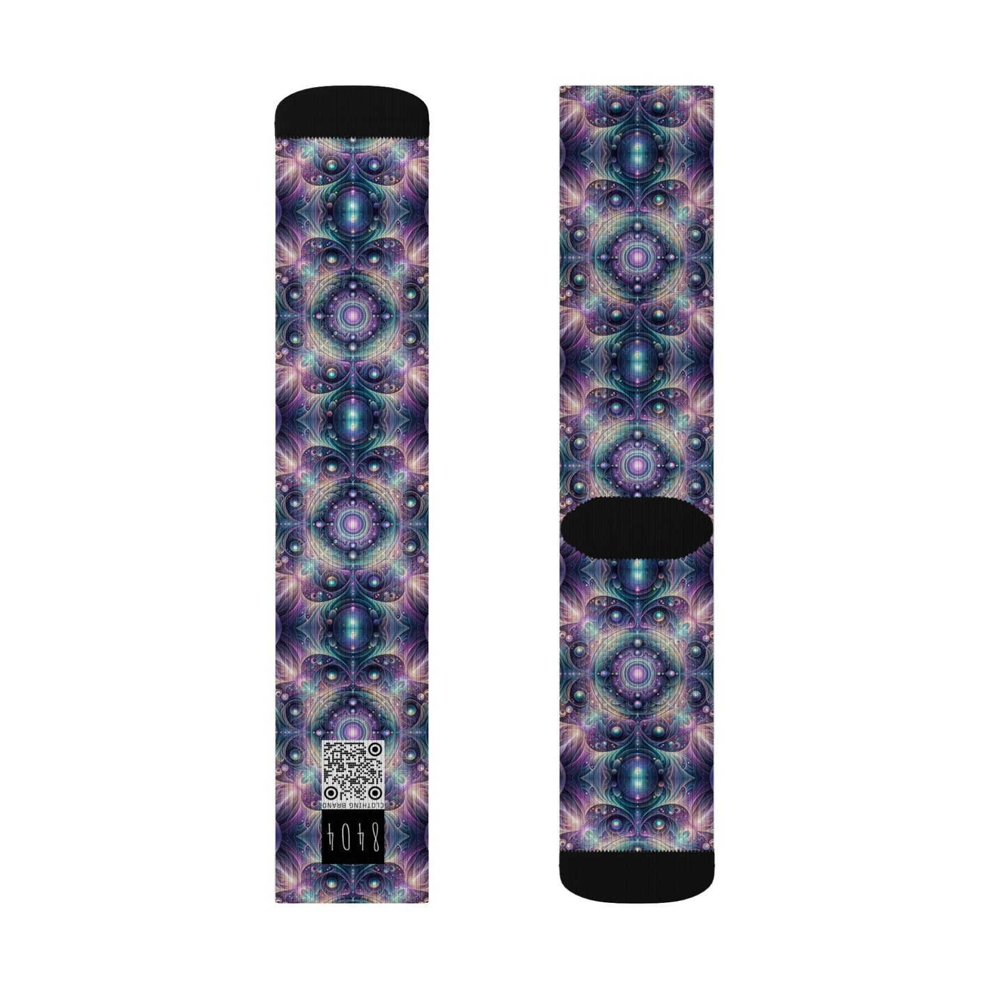 Iridescent Tech Fusion Tech-Forward Streetwear Sublimation Socks - 8404 Design-61