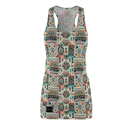 Digital Artisanal Fusion Digital Artisanal Women's Cut & Sew Racerback Dress - 8404 Design-49