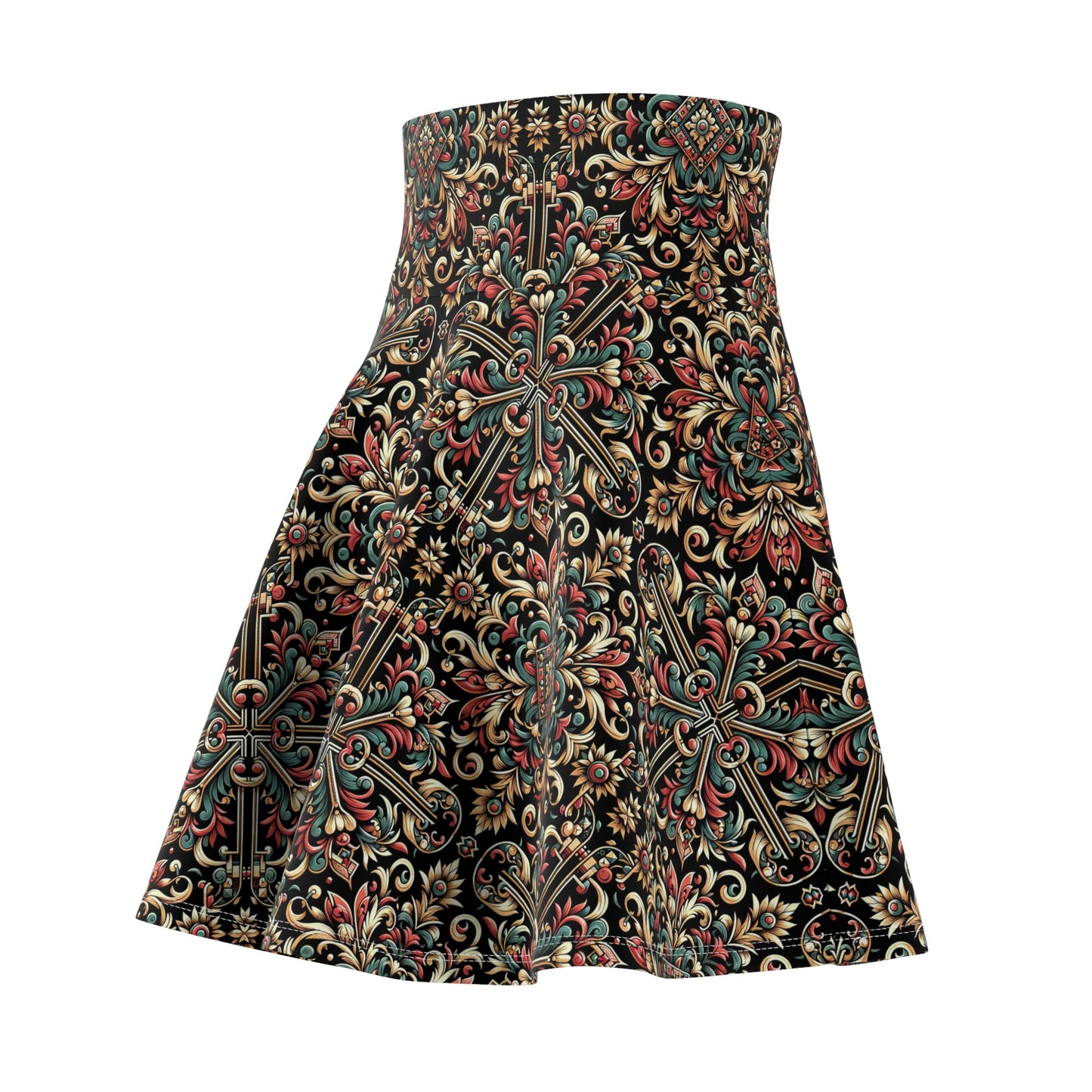 Streetwear Renaissance Artistic Clash of Old and New Women's Skater Skirt - 8404 Design-46