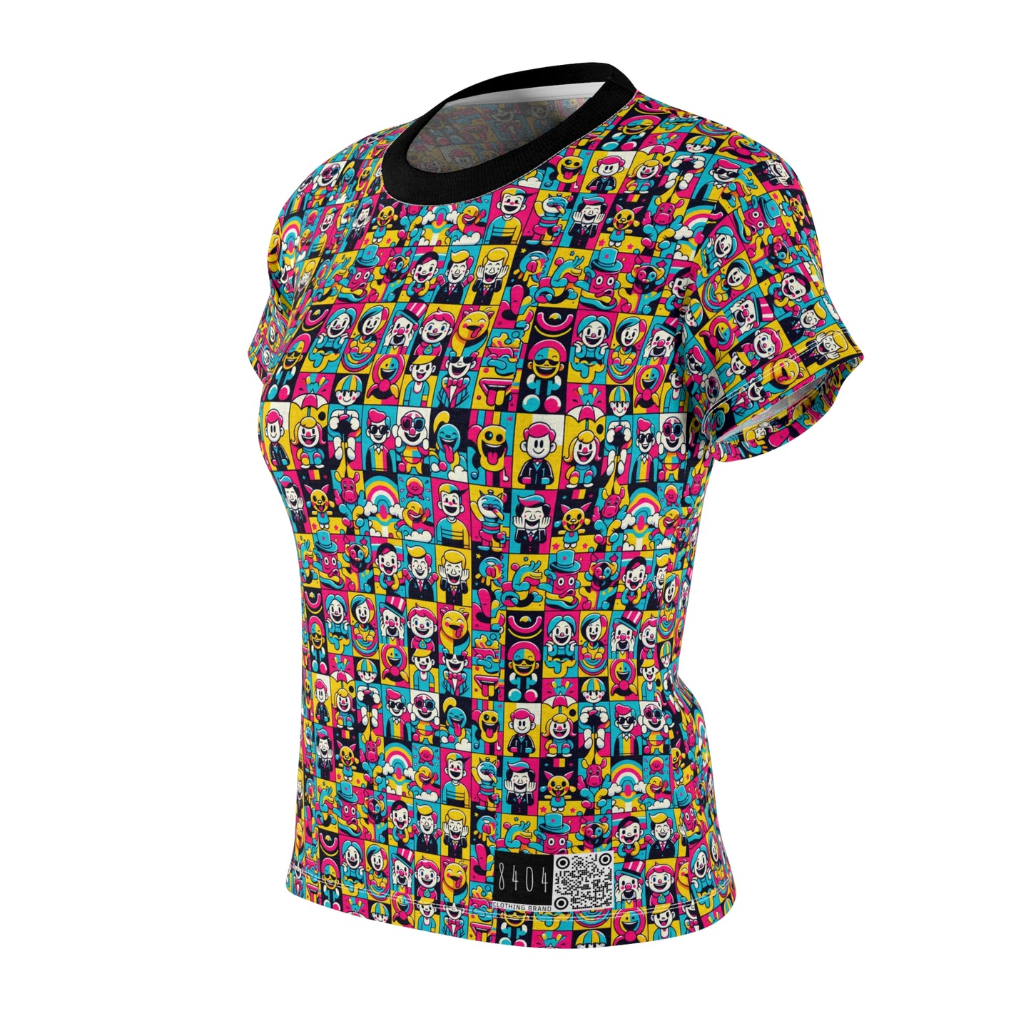 Neon Pop Playful Pop Culture Mashup Women's Cut & Sew Tee - 8404 Design-60