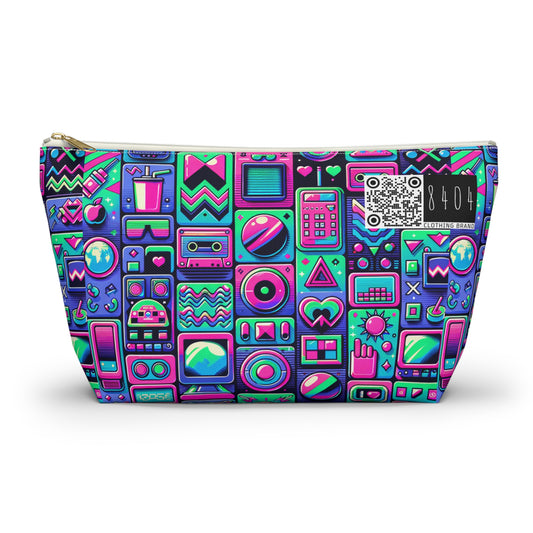 Neon Retro Revival Retro Futurism Accessory Pouch W T-bottom - 8404 Design-60