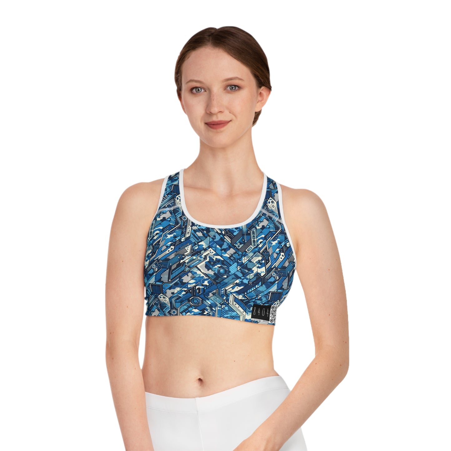 Tech Urban Camo Tech-Forward Streetwear With a Futuristic Military Edge Sports Bra - 8404 Design-39