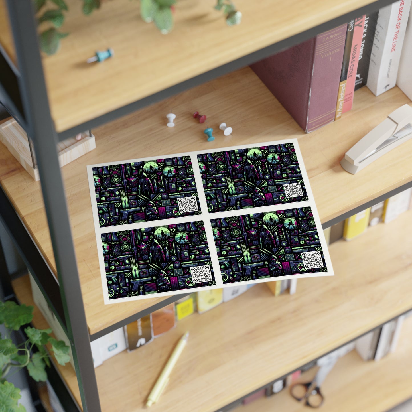 Tech Noir Futuristic Cyberpunk Sticker Sheets - 8404 Design-63