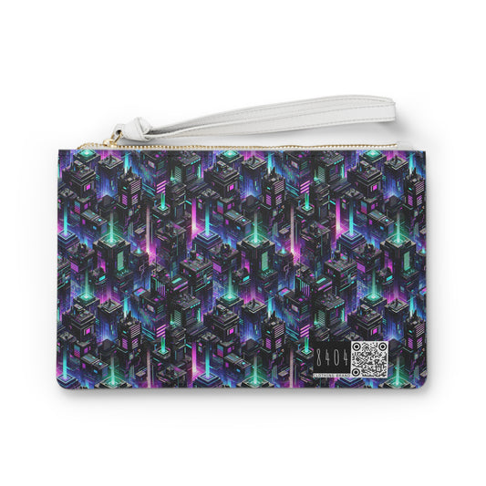 Tech Noir Graphics Futuristic Tech Aesthetics Clutch Bag - 8404 Design-55