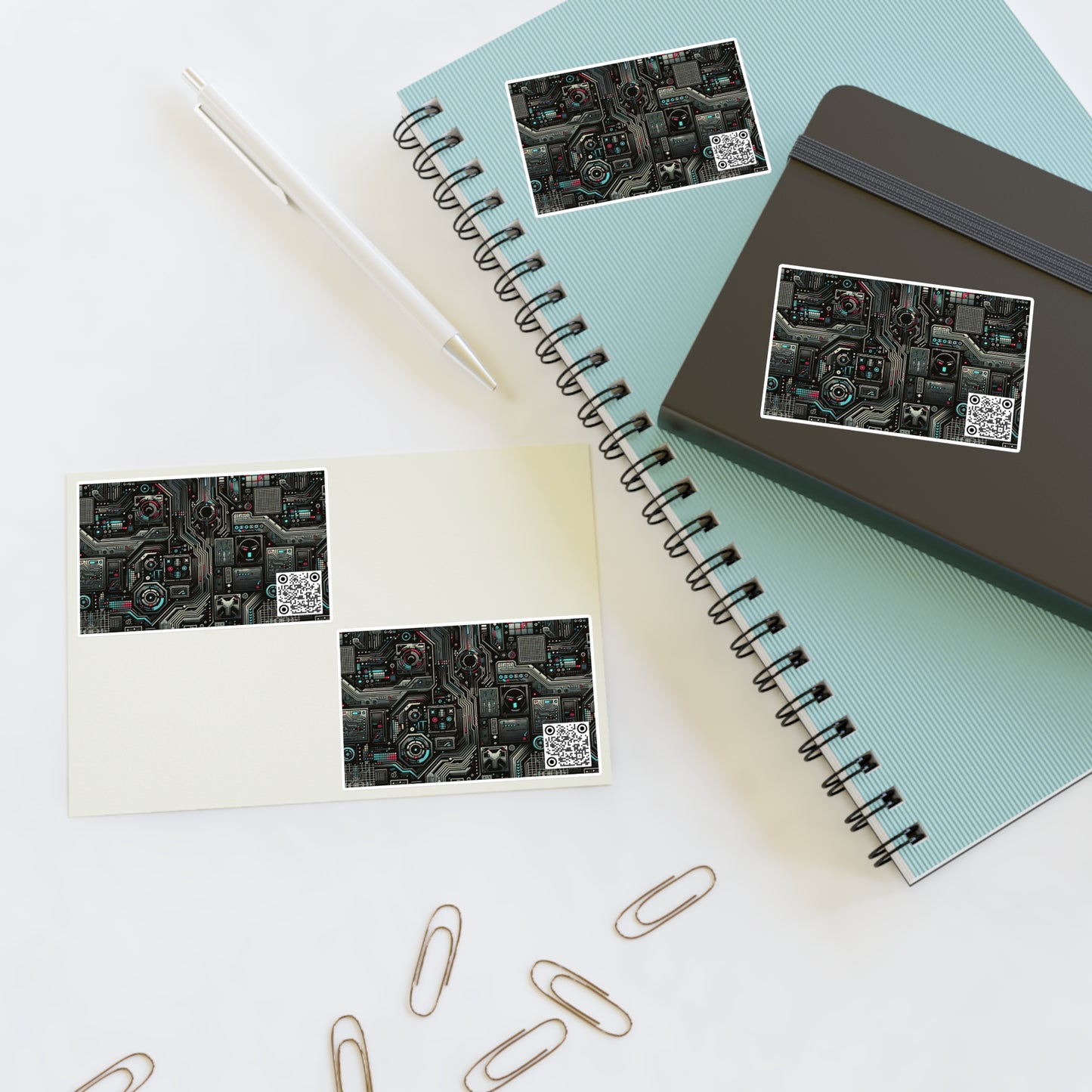 Tech Noir Aesthetics Sleek Tech Streetwear Sticker Sheets - 8404 Design-52