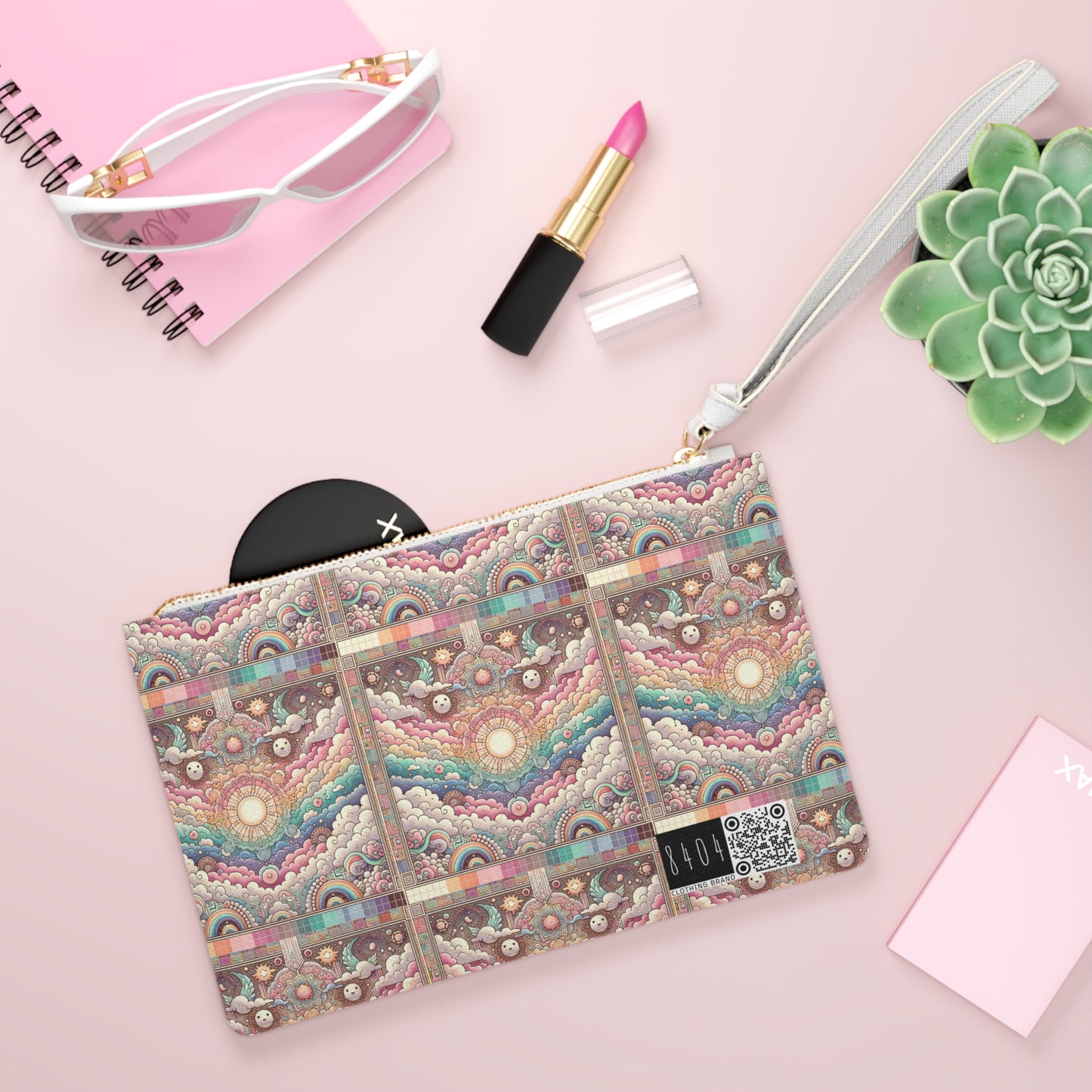 Digital Dreamland Whimsical and Nostalgic Streetwear With a Digital Twist Clutch Bag - 8404 Design-56