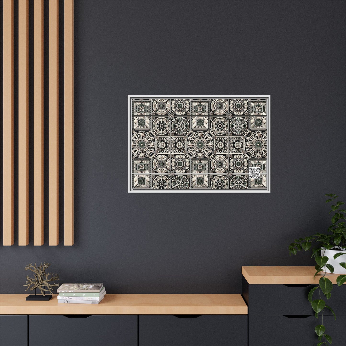 Cyber Garden Party Tech Garden Extravaganza Matte Canvas, Framed (multi-Color) - 8404 Design-45 A