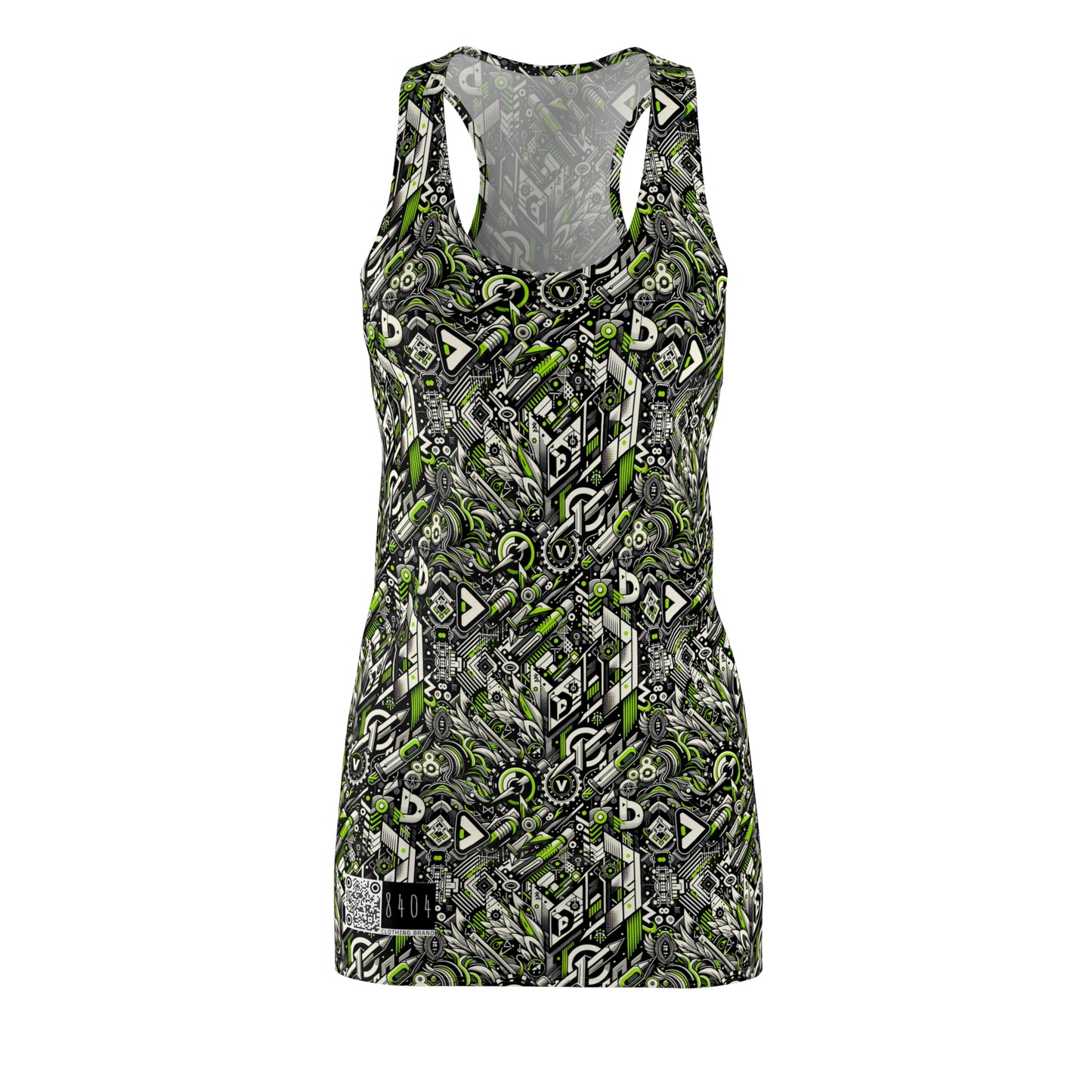 Graffiti Tech Fusion Bold Streetwear Fusion Women's Cut & Sew Racerback Dress - 8404 Design-59