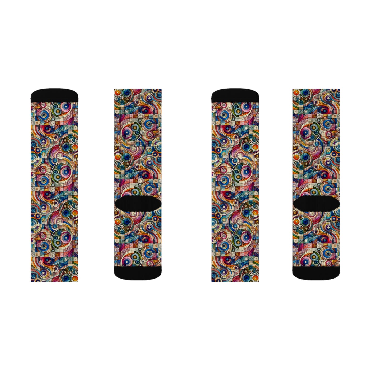 Digital Artistic Expression Artistic Streetwear Sublimation Socks - 8404 Design-49