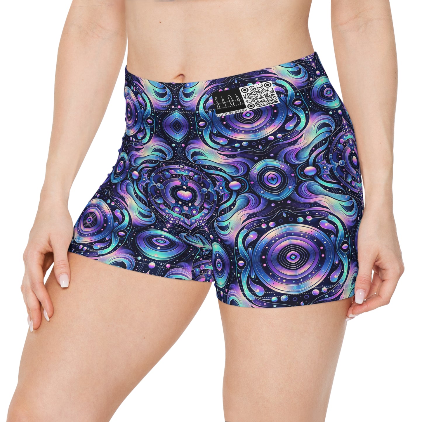 Iridescent Tech Fusion Tech-Forward Streetwear Women's Shorts - 8404 Design-62