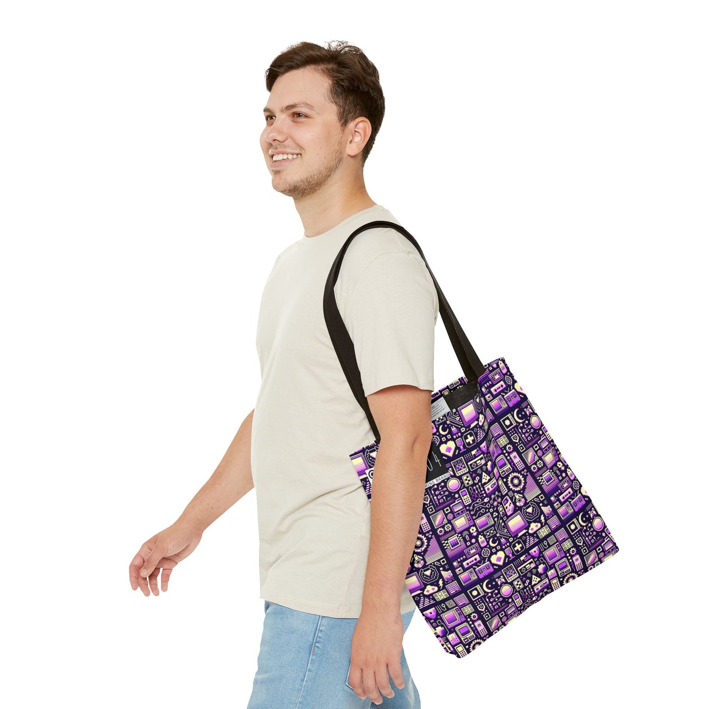 Digital Nostalgia Remix Modern Vintage Fusion Tote Bag - 8404 Design-54