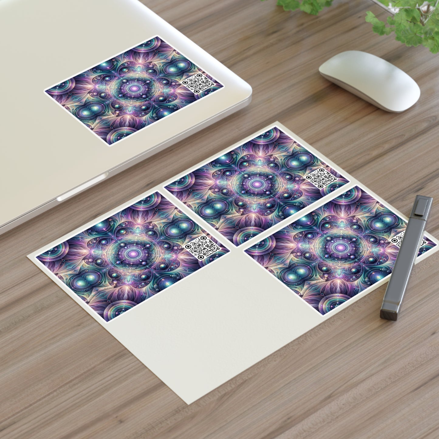 Iridescent Tech Fusion Tech-Forward Streetwear Sticker Sheets - 8404 Design-61