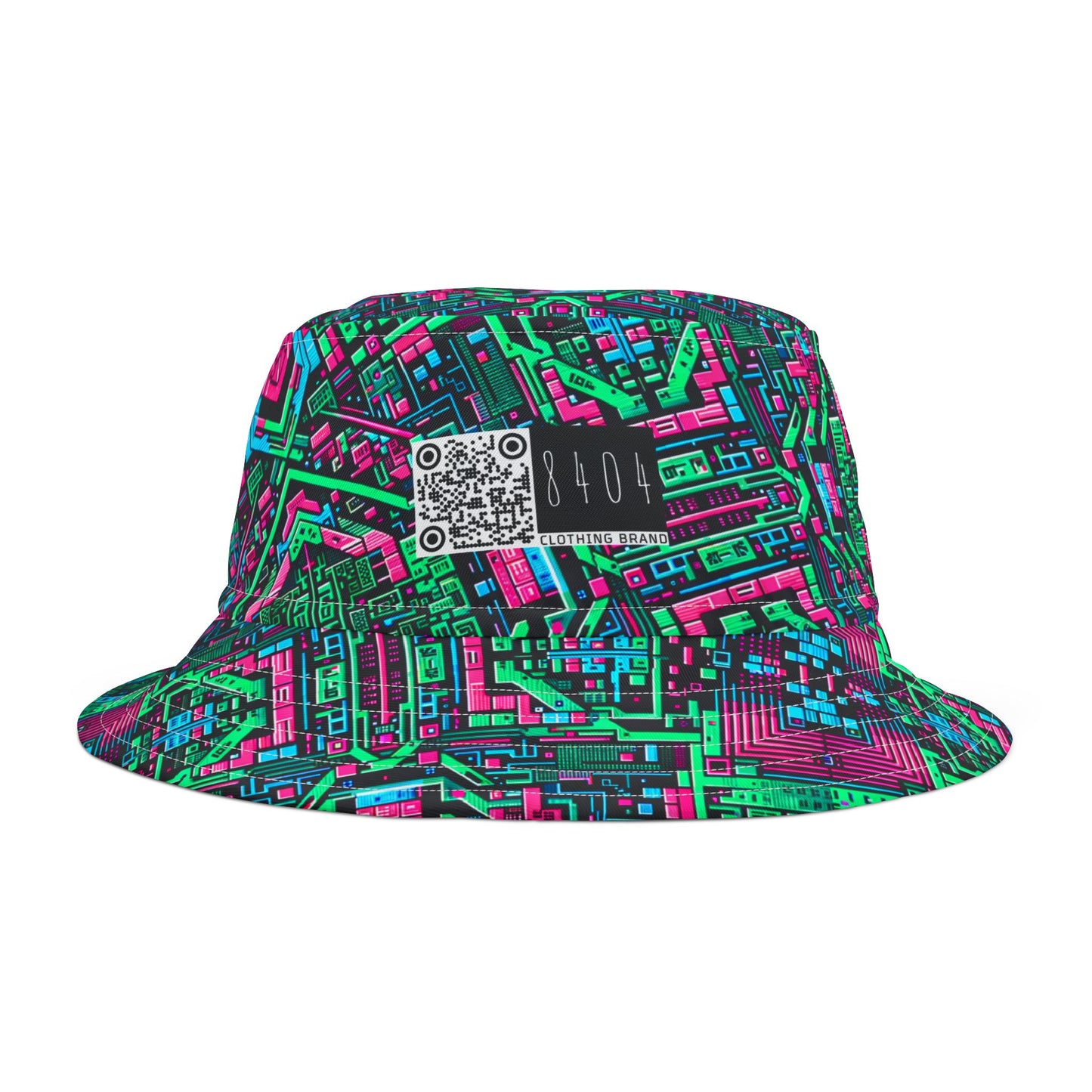 Digital Glitch Vibes Tech-Inspired Streetwear Bucket Hat - 8404 Design-71