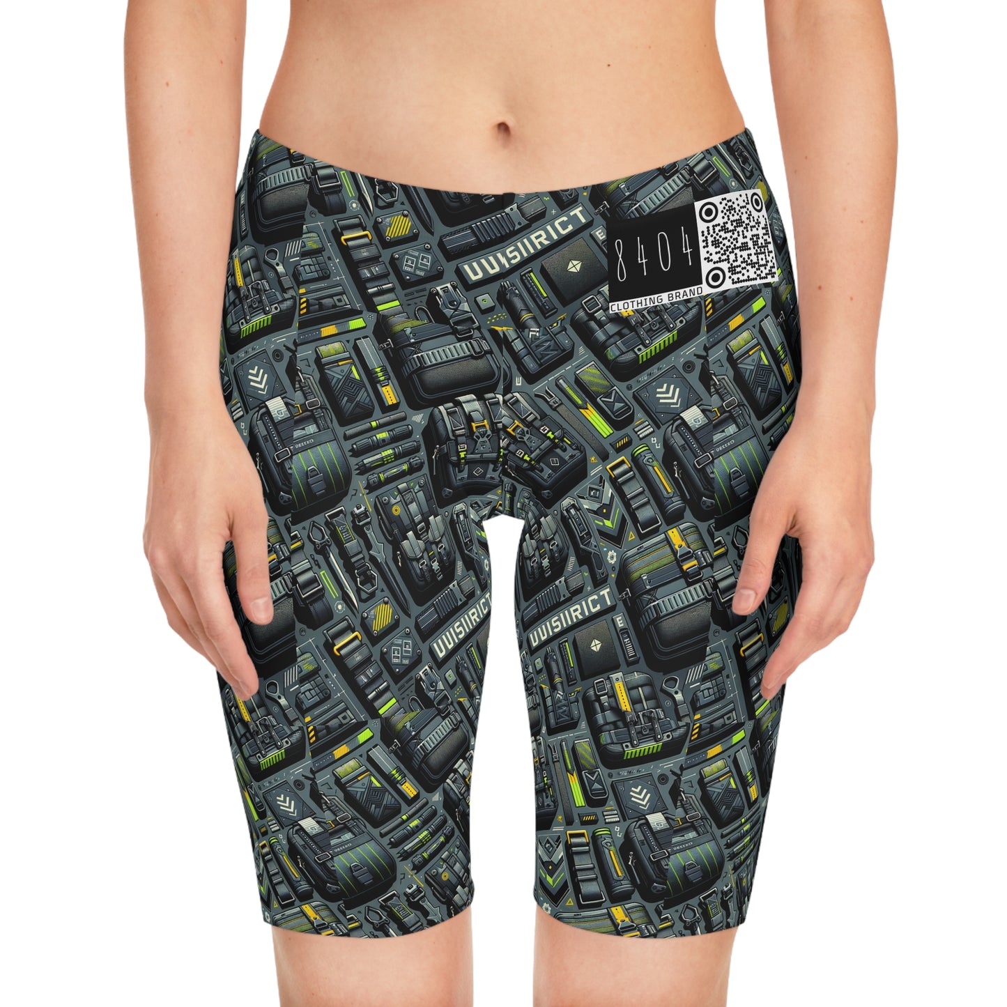 Tech Utility Streetwear Futuristic Tech-Forward Women's Bike Shorts - 8404 Design-47