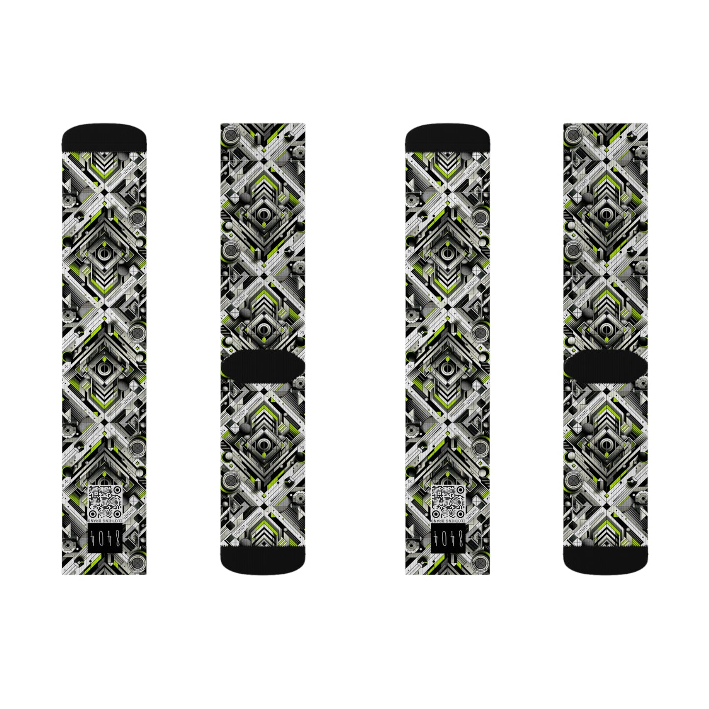 Elevated Sporty Tech Tech-Forward Streetwear Sublimation Socks - 8404 Design-70