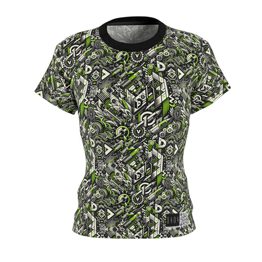 Graffiti Tech Fusion Bold Streetwear Fusion Women's Cut & Sew Tee - 8404 Design-59
