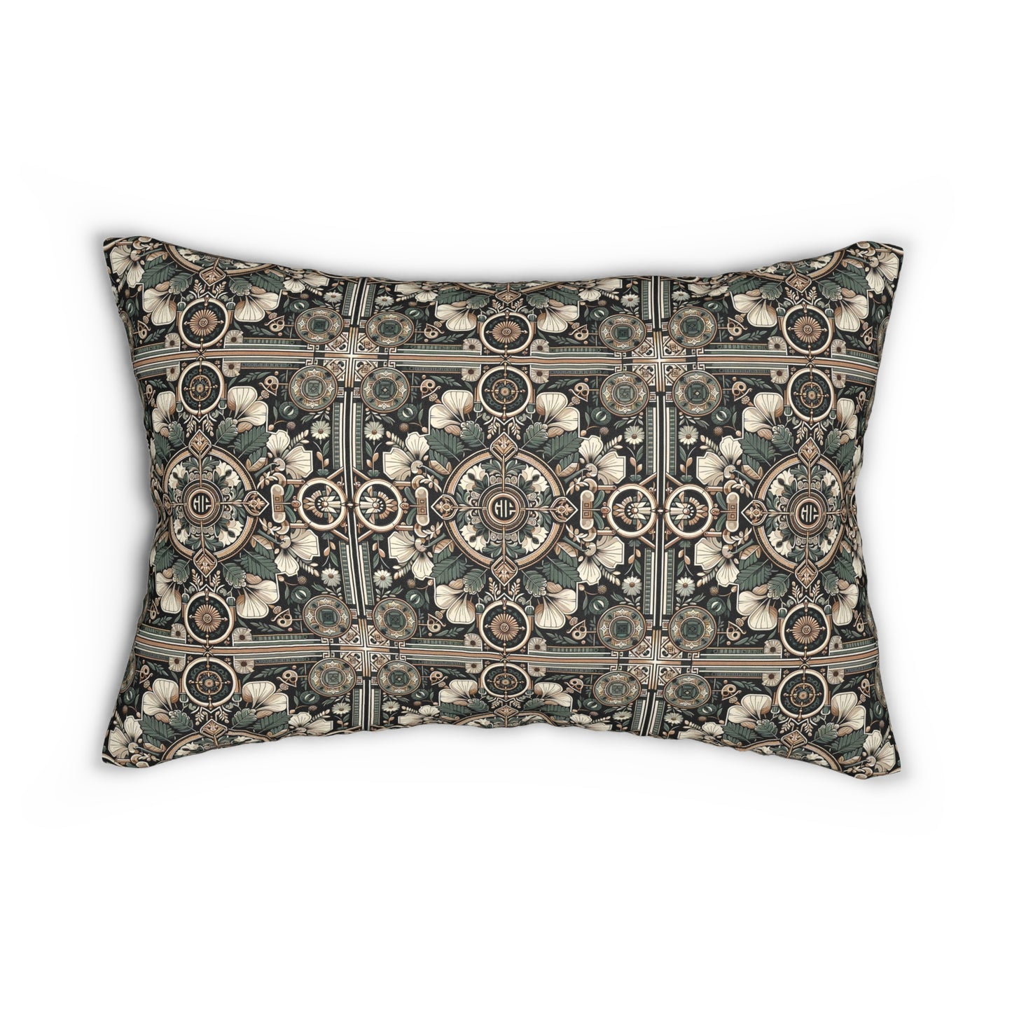 Cyber Garden Party Tech Garden Extravaganza Spun Polyester Lumbar Pillow - 8404 Design-66 B