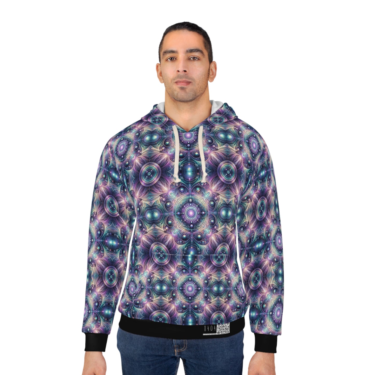Iridescent Tech Fusion Tech-Forward Streetwear Pullover Hoodie - 8404 Design-61