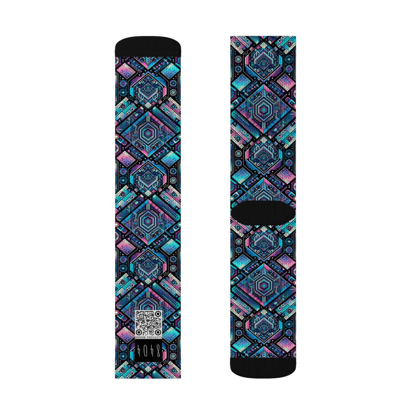 Digital Dreamland Futuristic Tech Aesthetic Sublimation Socks - 8404 Design-46