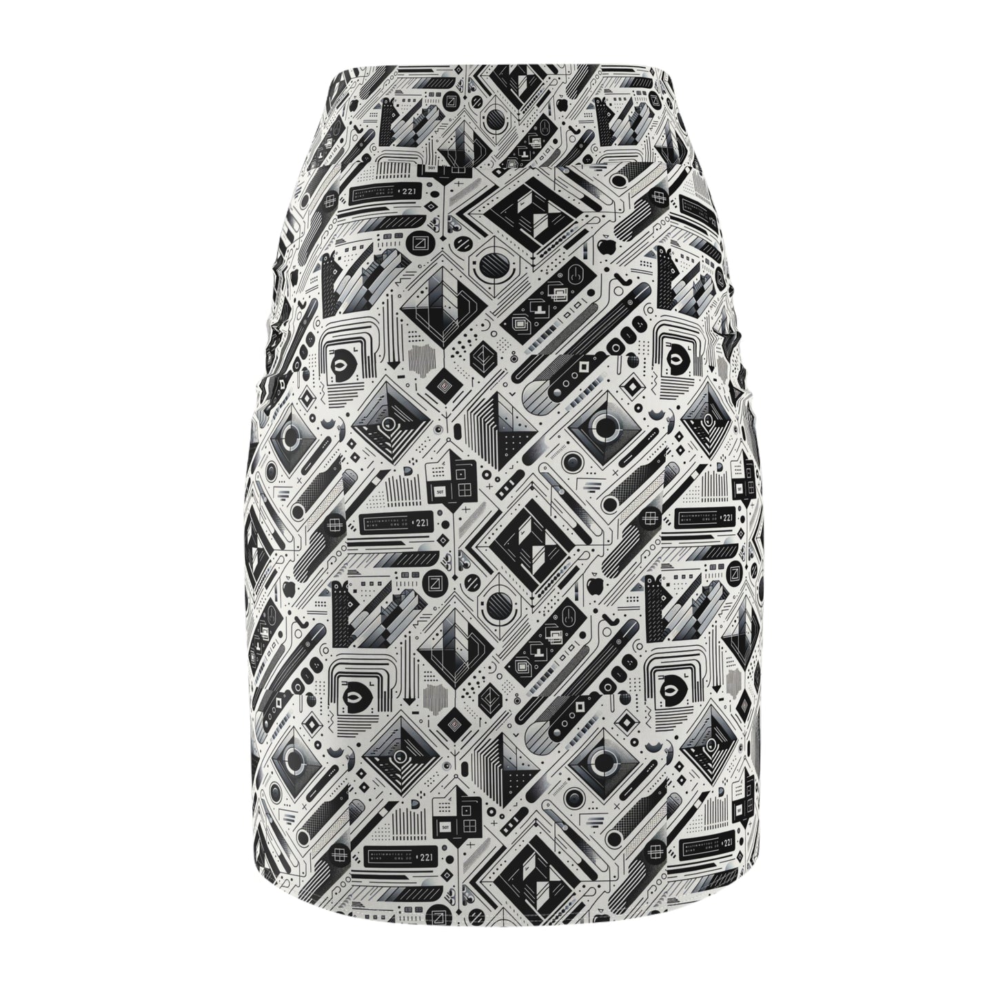Tech Minimalism Minimalist Tech Women's Pencil Skirt - 8404 Design-72