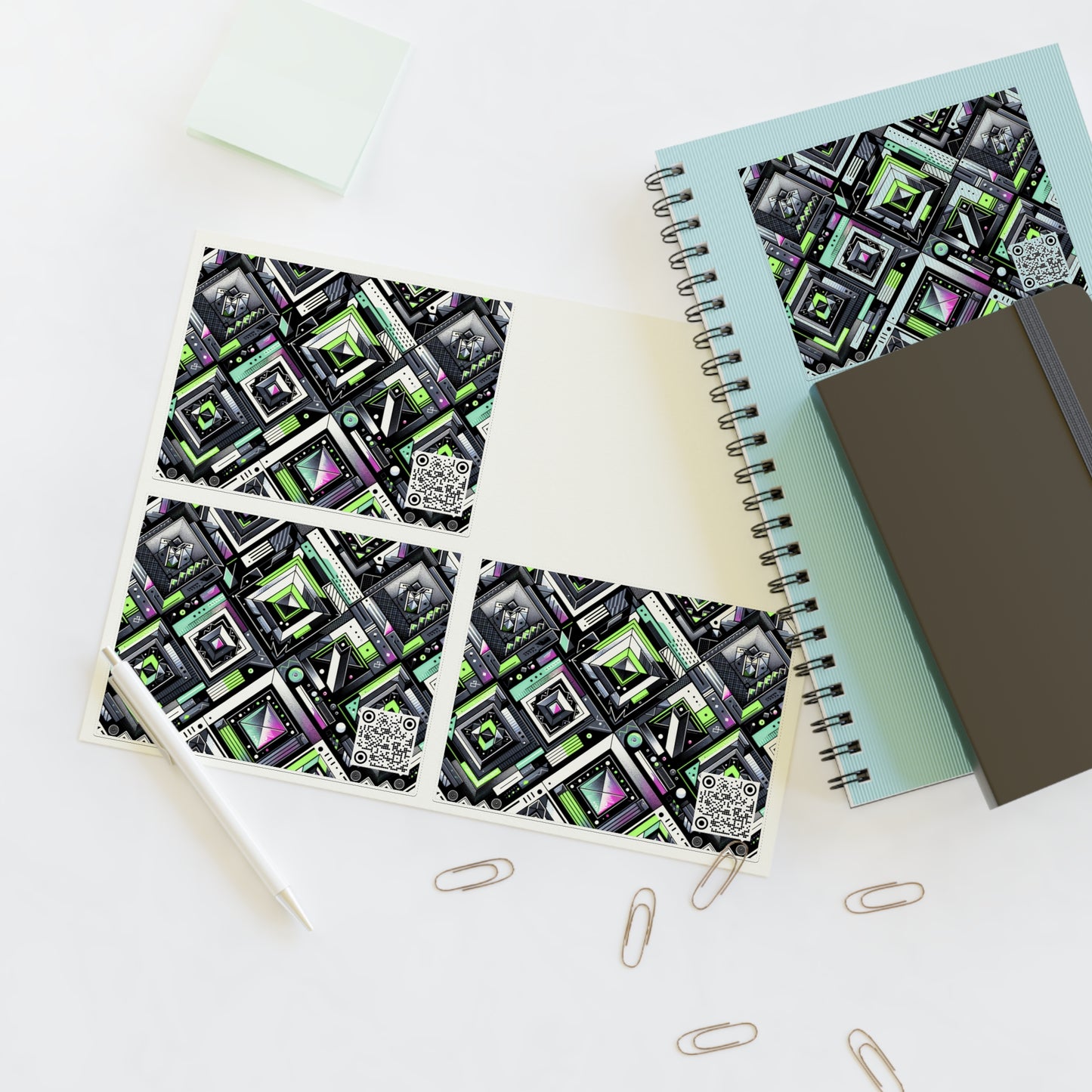 Retro Futurism Graphics Tech-Forward Streetwear Sticker Sheets - 8404 Design-48
