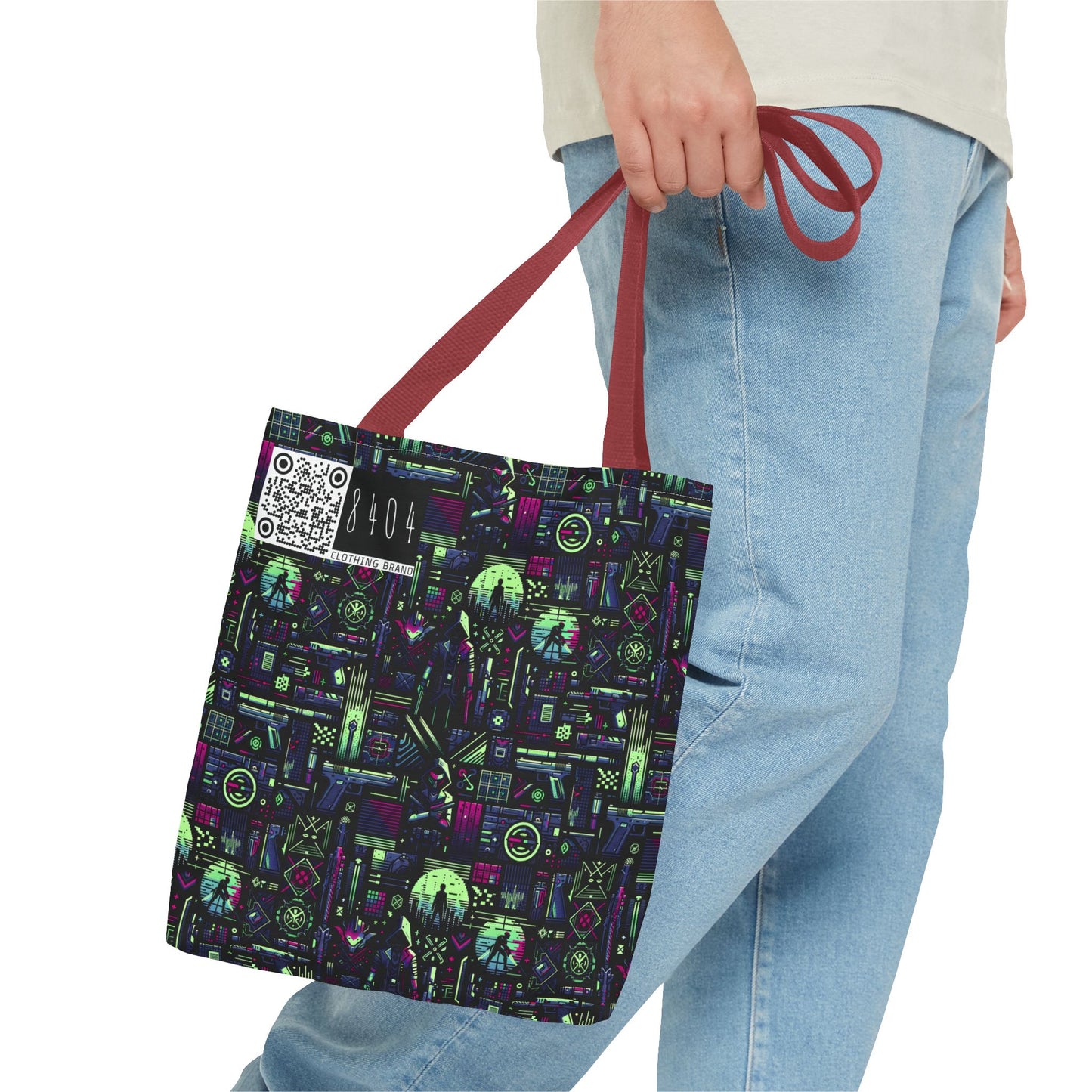 Tech Noir Futuristic Cyberpunk Tote Bag - 8404 Design-63