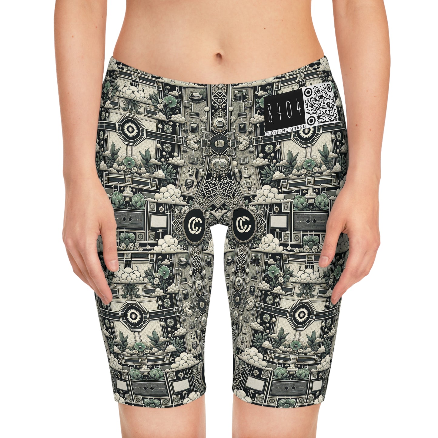 Cyber Garden Party Tech Garden Extravaganza Women's Bike Shorts - 8404 Design-54