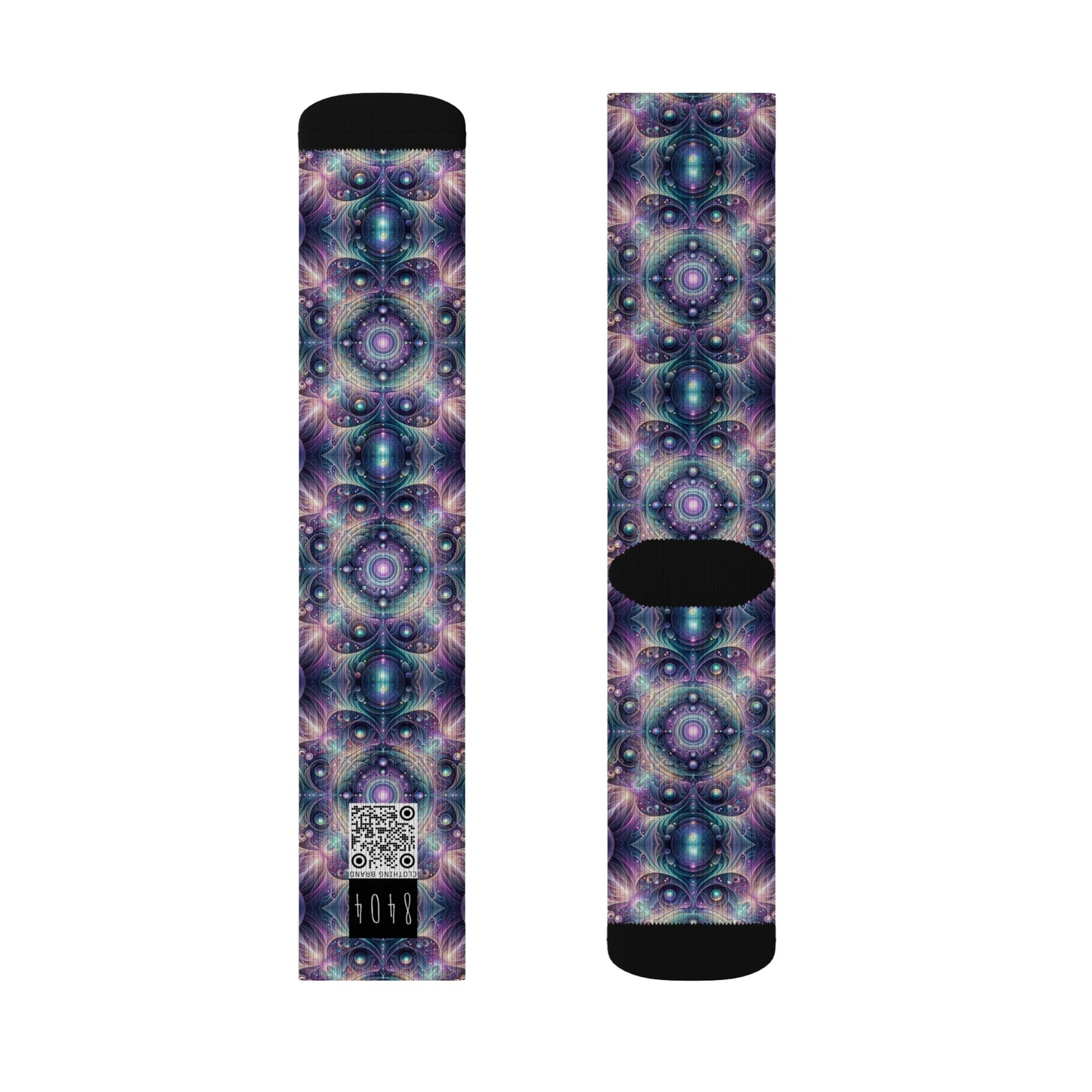 Iridescent Tech Fusion Tech-Forward Streetwear Sublimation Socks - 8404 Design-61
