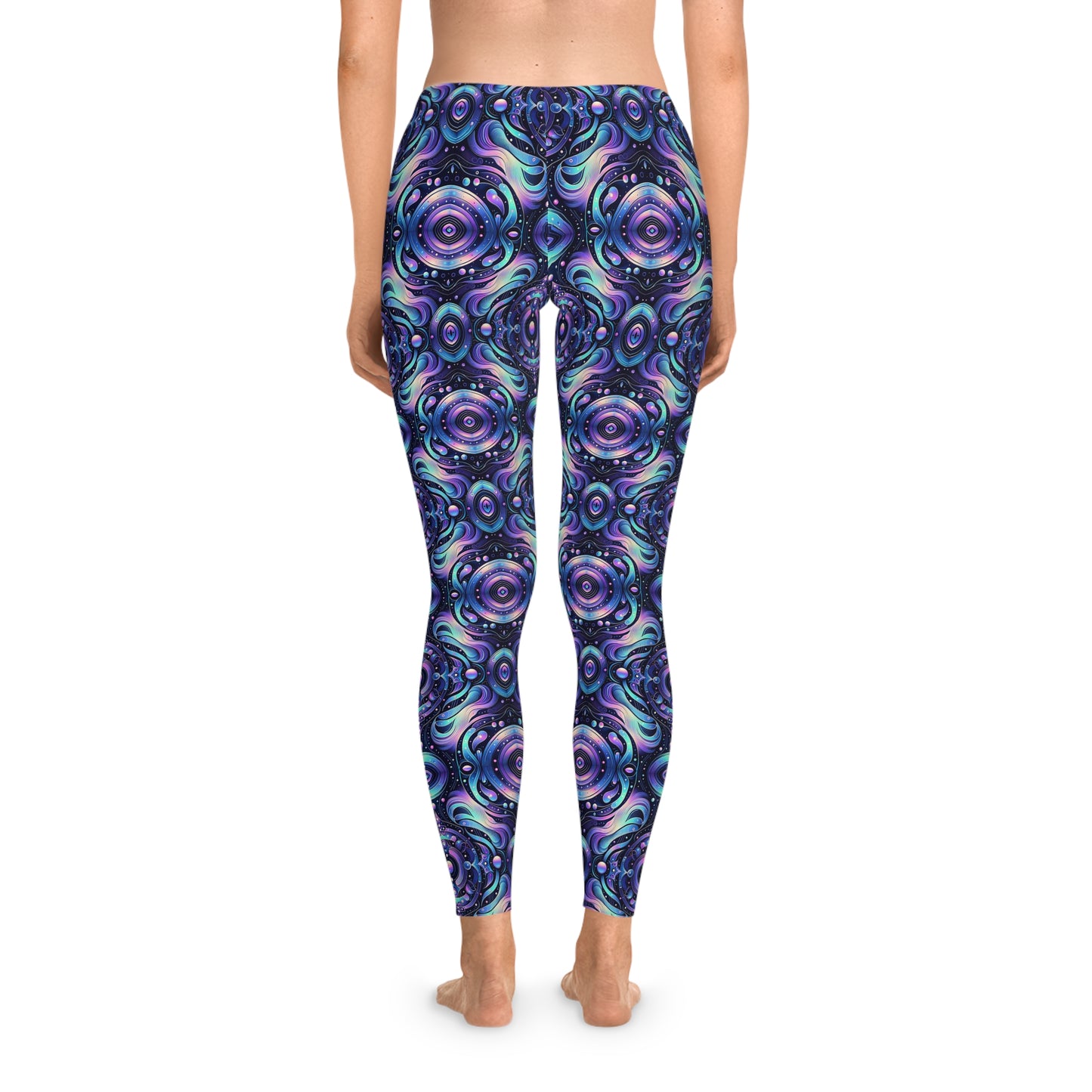Iridescent Tech Fusion Tech-Forward Streetwear Stretch Leggings - 8404 Design-62