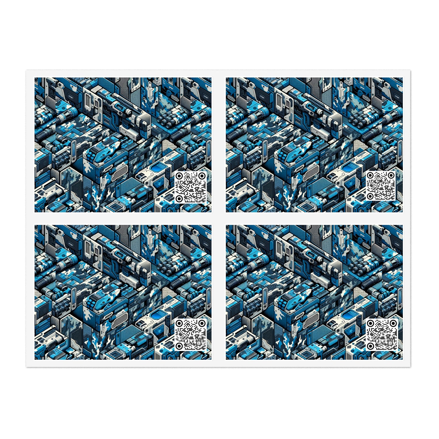 Tech Urban Camo Tech-Forward Streetwear With a Futuristic Military Edge Sticker Sheets - 8404 Design-51