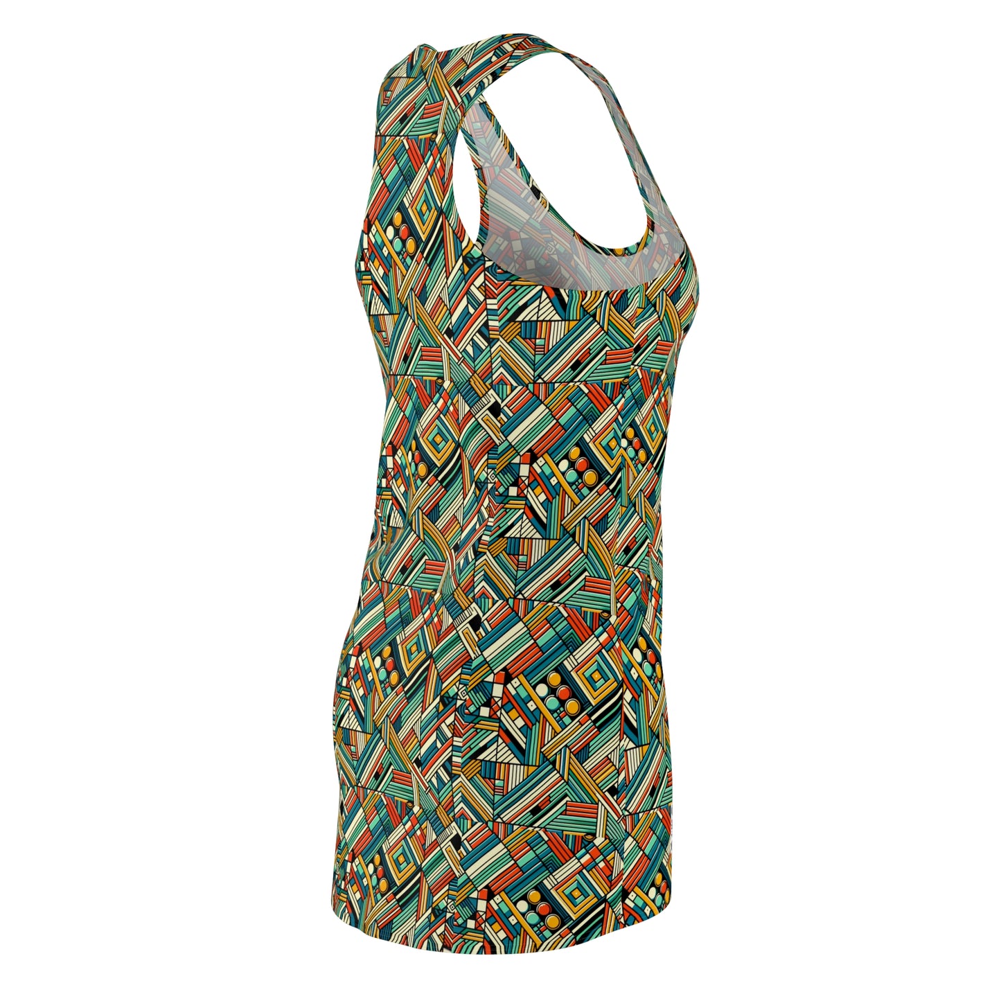Abstract Graphic Art Modern Artistic Expression Women's Cut & Sew Racerback Dress - 8404 Design-67