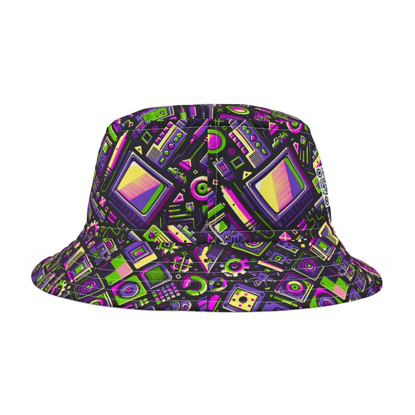 Digital Nostalgia Remix Modern Vintage Fusion Bucket Hat - 8404 Design-67