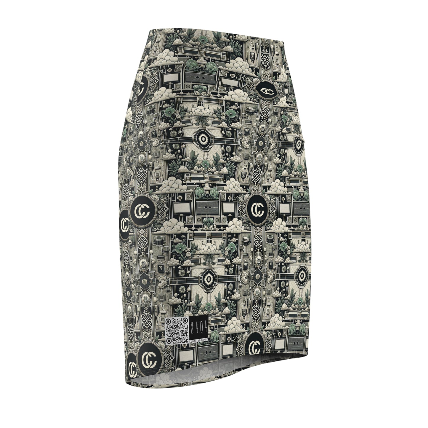 Cyber Garden Party Tech Garden Extravaganza Women's Pencil Skirt - 8404 Design-54