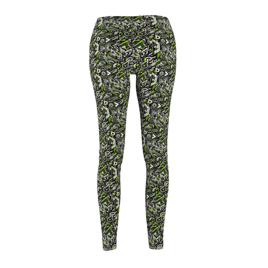 Graffiti Tech Fusion Bold Streetwear Fusion Women's Cut & Sew Casual Leggings - 8404 Design-59