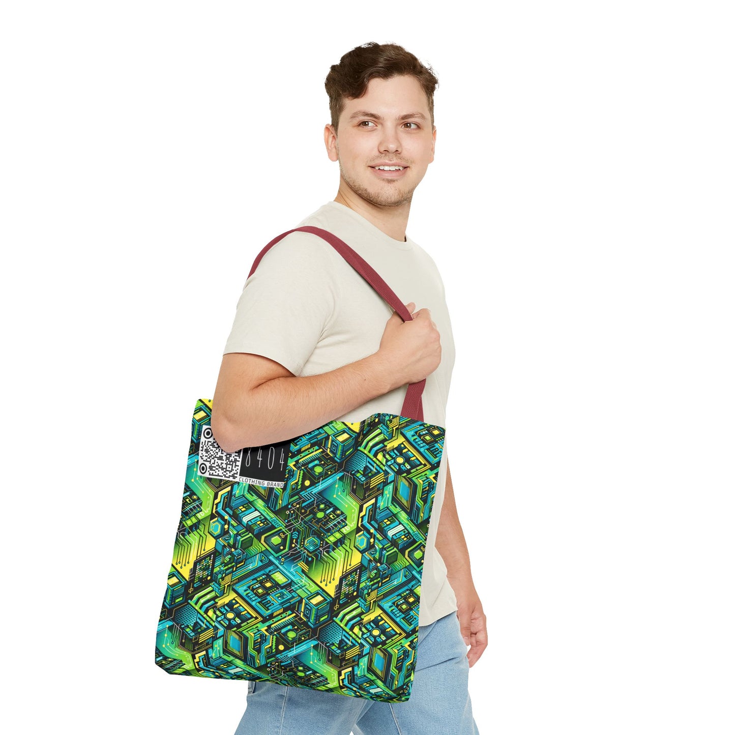 Tech-Infused Neon Tech-Forward Streetwear Tote Bag - 8404 Design-38