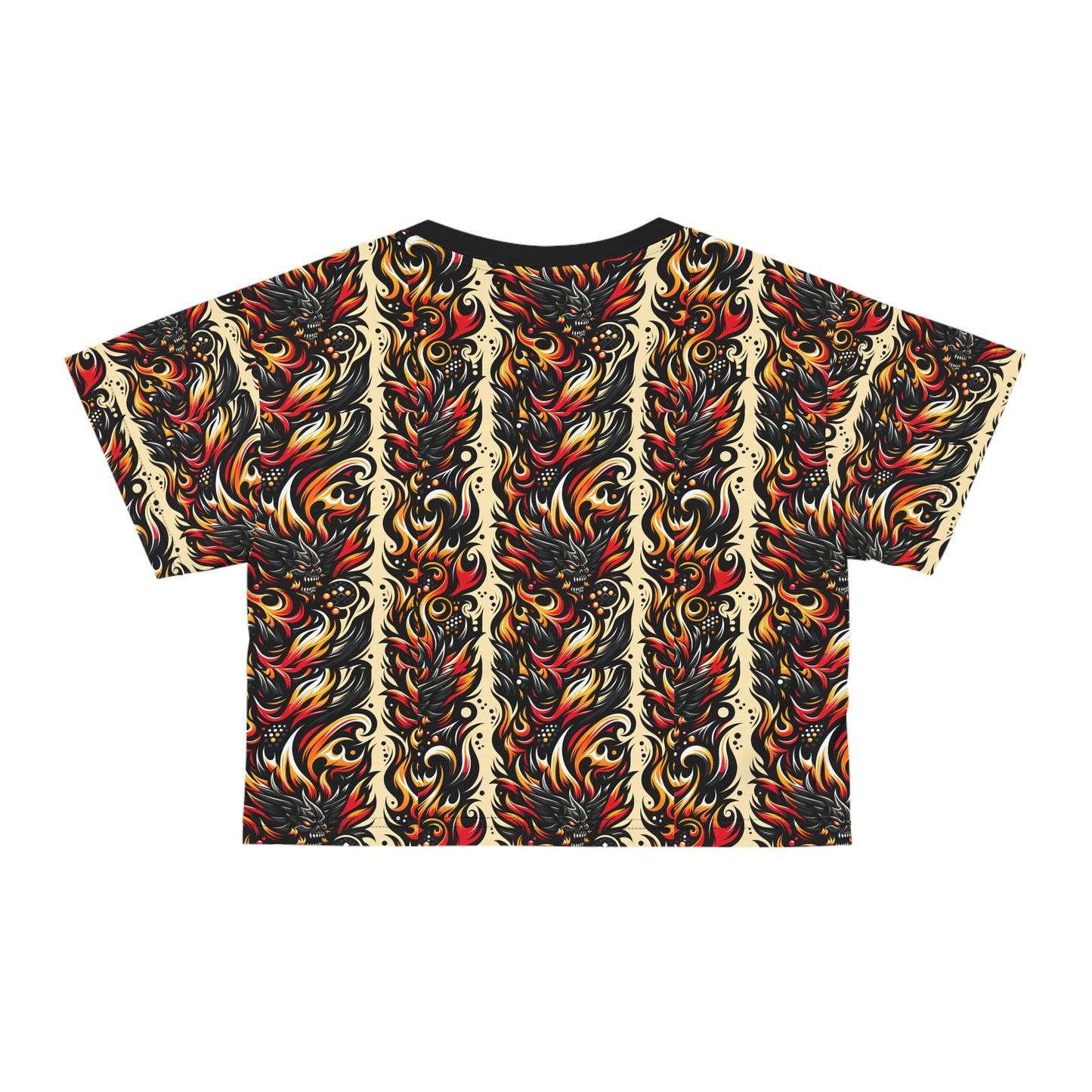 Flame Graphics Maximalist Streetwear Crop Tee - 8404 Design-65