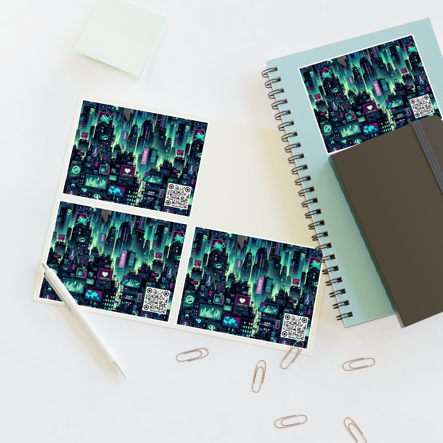 Tech Noir Graphics Futuristic Cyberpunk Sticker Sheets - 8404 Design-52