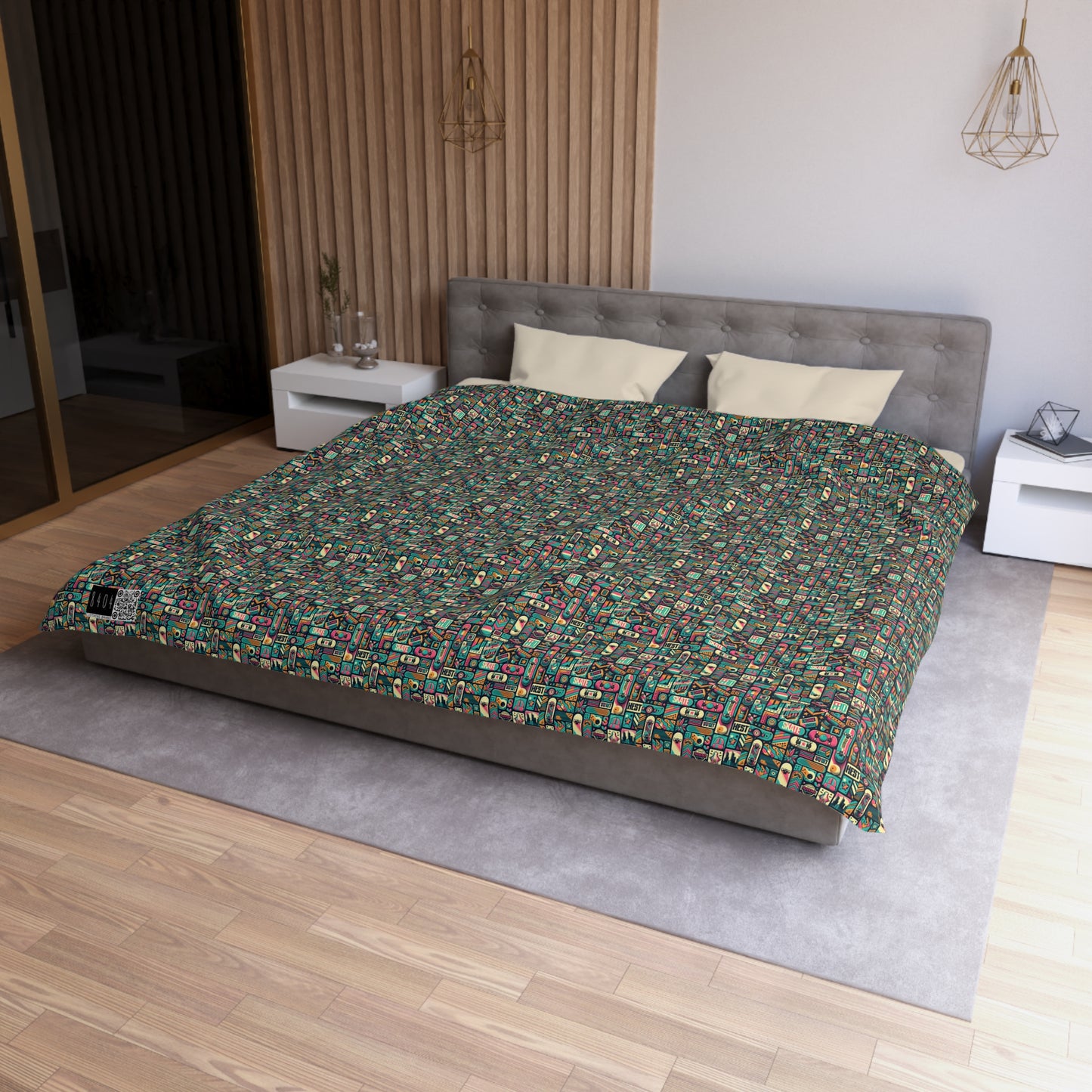Skate Culture Revival Urban Retro Cool Microfiber Duvet Cover - 8404 Design-61