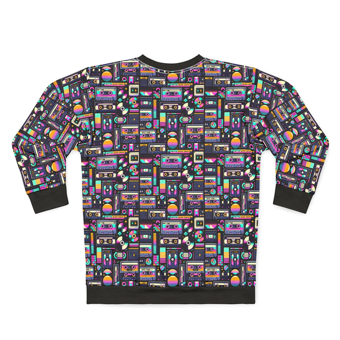 Digital Nostalgia Tech-Inspired Retro Fusion Sweatshirt - 8404 Design-48