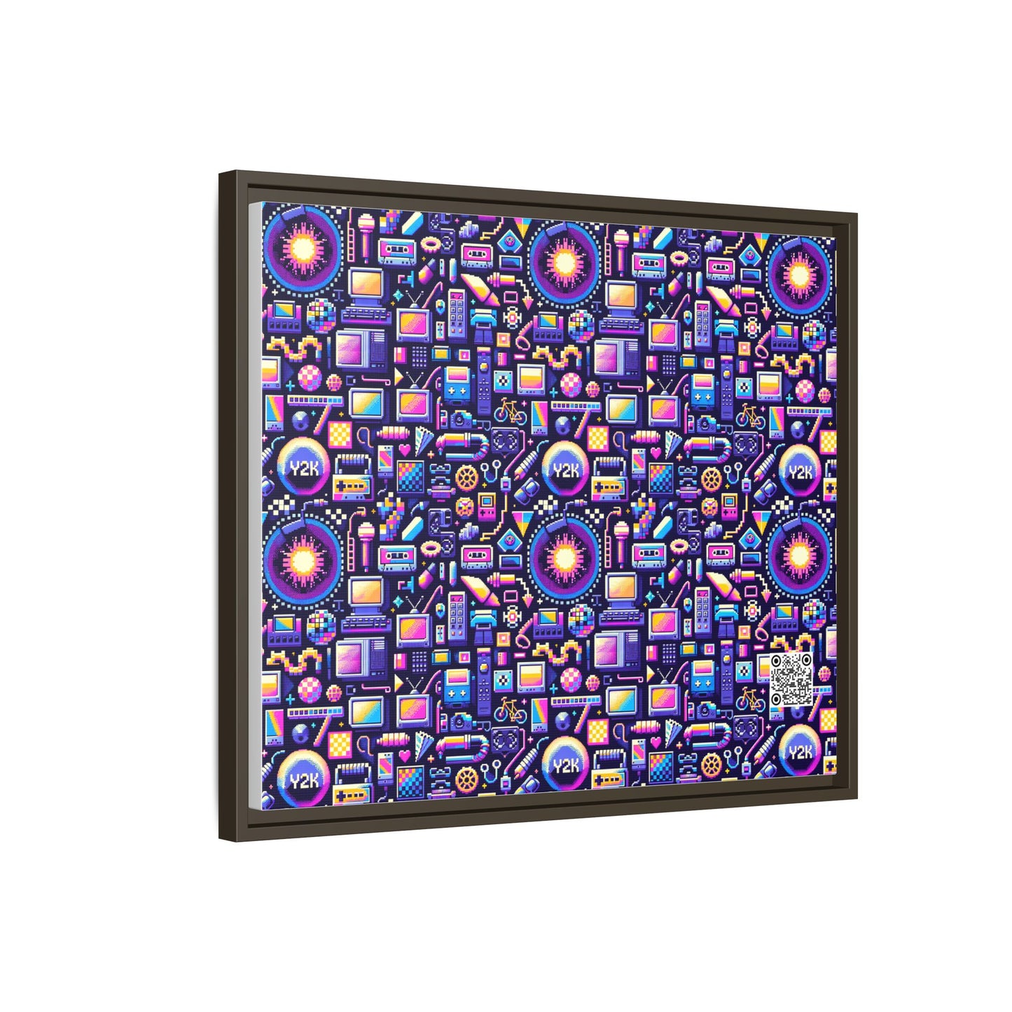 Digital Nostalgia Modern Retro Fusion Matte Canvas, Framed (multi-Color) - 8404 Design-64 B