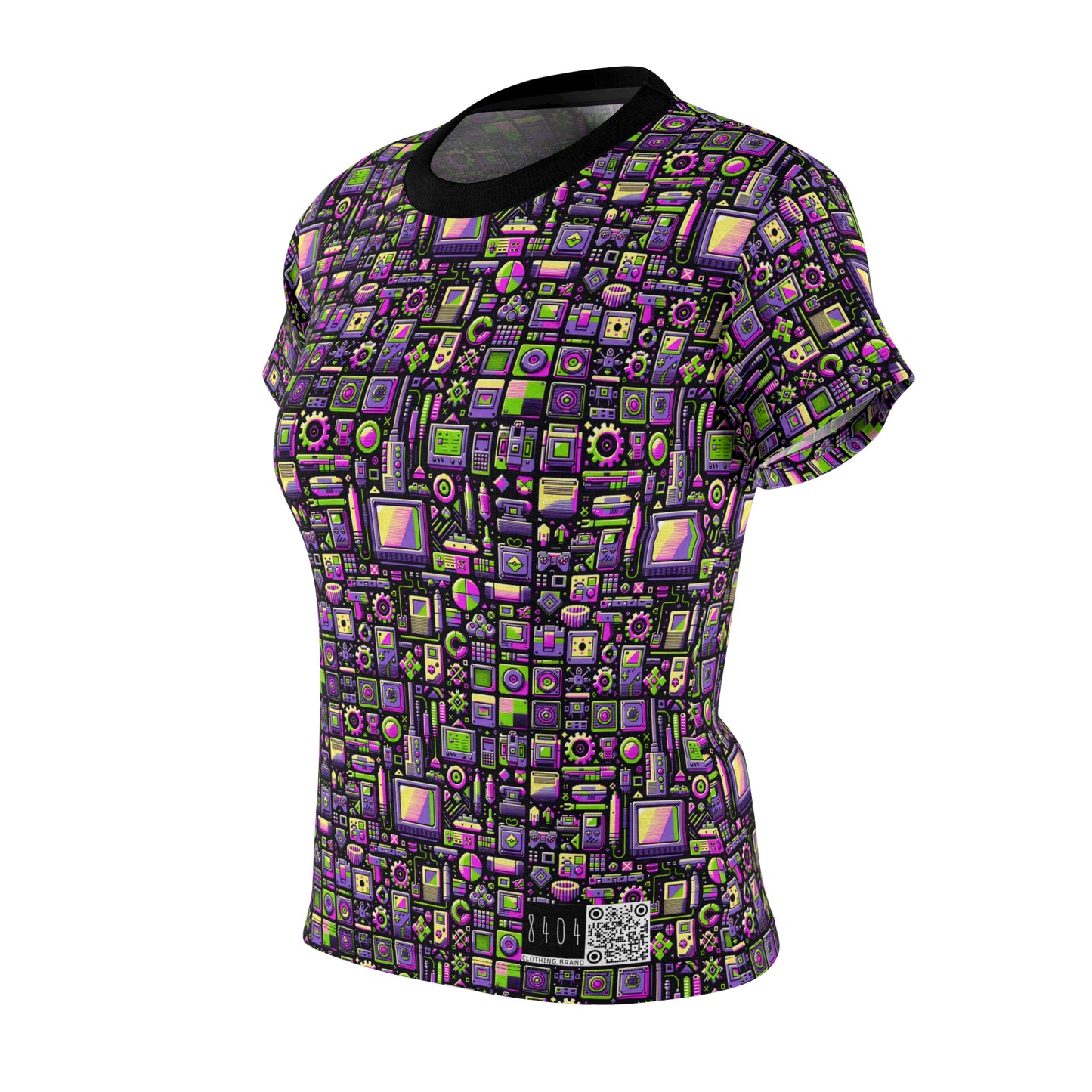 Digital Nostalgia Remix Modern Vintage Fusion Women's Cut & Sew Tee - 8404 Design-67